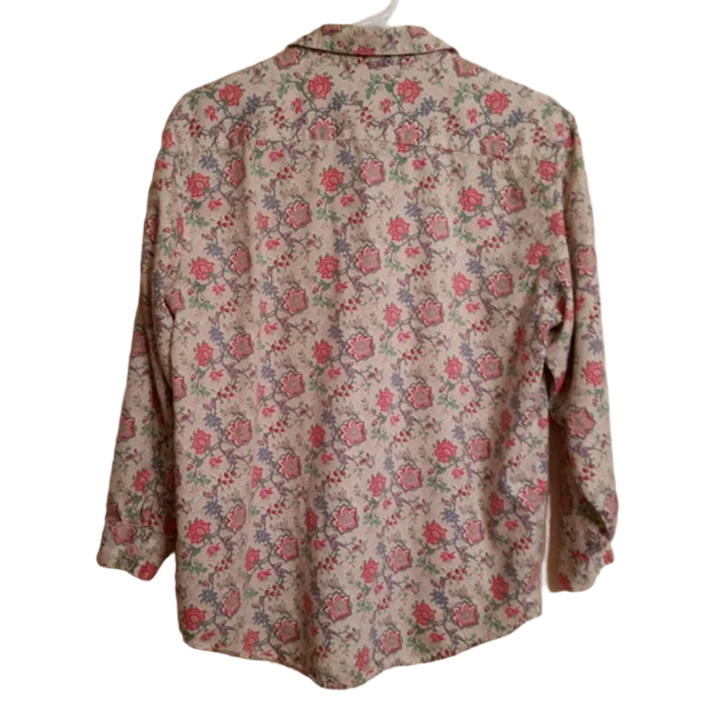 Vintage country cottage boho pastel button shirt M - Picture 5 of 6